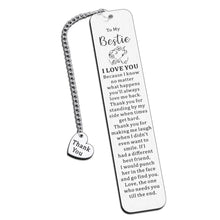 Load image into Gallery viewer, Bestie Gifts for Women Men True Friendship Gifts for Best Friend Sentimental Gifts Thank You Gifts for Friend Bookmarks for Book Lover Stocking Stuffers for Teen Boys Girls Birthday Christmas Gifts