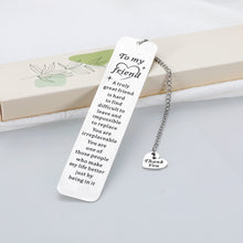 Load image into Gallery viewer, True Friend Gifts for Women Men Best Friendship Sentimental Gifts for Friends Bestie Thank You Gifts for Her Him Funny Friend Bookmarks for Book Lover Teens Boys Girls Birthday Christmas Presents Bulk