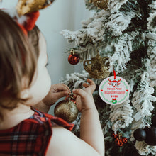 Load image into Gallery viewer, Baby First Christmas Ornament 2022 Stocking Stuffer for Son Daughter Newborn Baby Boy Girl Gifts Baby’s First Christmas Tree Ornament My First New Years Baby Ornament Decoration Ceramic Double Sided