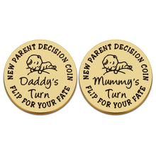 Load image into Gallery viewer, Baby Shower New Mom Dad to Be Gift for Newborn Boys Girls New Parent Decision Coin for Christmas Birthday Pregnancy Gifts for Women Men Mothers Fathers Day Idea for First Time Mommy Daddy Double-Sided
