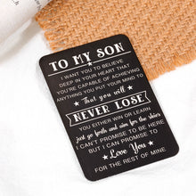 Load image into Gallery viewer, To My Son Wallet Card for Teen Boys Mens Stocking Stuffers Gifts for Christmas Birthday Gifts for Teenage Boys Son from Mom Dad to Bonus Son Graduation Promotion Fathers Day Valentines Day Gift Ideas