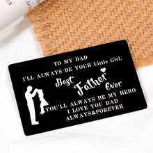 Load image into Gallery viewer, Best Dad Ever Wallet Card Christmas Birthday Gifts for Dad from Daughter Teen Girls to Daddy Papa Valentines Fathers Day Stocking Stuffers Gifts for Husband Step Dad Bonus Dad Father Daughter Gifts
