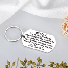 Load image into Gallery viewer, Anniversary Gift Keychain for Boyfriend Husband Valentine Birthday Christmas Gift for Men Hubby from Girlfriend Wife Engagement Wedding Present for Fiance Bridegroom Stocking Stuffer for Him