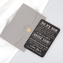 Load image into Gallery viewer, To My Son Wallet Card for Teen Boys Mens Stocking Stuffers Gifts for Christmas Birthday Gifts for Teenage Boys Son from Mom Dad to Bonus Son Graduation Promotion Fathers Day Valentines Day Gift Ideas