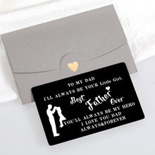 Load image into Gallery viewer, Best Dad Ever Wallet Card Christmas Birthday Gifts for Dad from Daughter Teen Girls to Daddy Papa Valentines Fathers Day Stocking Stuffers Gifts for Husband Step Dad Bonus Dad Father Daughter Gifts