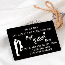 Load image into Gallery viewer, Best Dad Ever Wallet Card Christmas Birthday Gifts for Dad from Daughter Teen Girls to Daddy Papa Valentines Fathers Day Stocking Stuffers Gifts for Husband Step Dad Bonus Dad Father Daughter Gifts