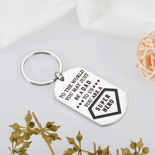 Load image into Gallery viewer, Birthday Anniversary Gift for Him Men Dad Keychain from Her Son Daughter to Daddy Papa Fathers Day Christmas Gifts for Husband Step Father in Law from Wife Kids Valentines Family Gifts Present