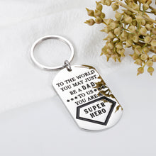 Load image into Gallery viewer, Birthday Anniversary Gift for Him Men Dad Keychain from Her Son Daughter to Daddy Papa Fathers Day Christmas Gifts for Husband Step Father in Law from Wife Kids Valentines Family Gifts Present