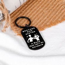 Load image into Gallery viewer, Brother and Sister Keychain Gifts for Christmas Stocking Stuffers Gifts for Brother from Sister Siblings Birthday Graduation Wedding Gifts for Brother Sister in Law Gifts for Big Brother Little Sister