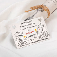 Load image into Gallery viewer, Best Friend Birthday Card Gifts for Women Best Friend Female Soul Sister Gifts from Sister BFF Work Bestie Christmas Stocking Stuffer Gifts for Long Distance Friendship Going Away Engraved Wallet Card