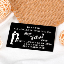 Load image into Gallery viewer, Best Dad Ever Wallet Card Christmas Birthday Gifts for Dad from Daughter Teen Girls to Daddy Papa Valentines Fathers Day Stocking Stuffers Gifts for Husband Step Dad Bonus Dad Father Daughter Gifts