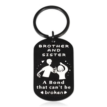 Load image into Gallery viewer, Brother and Sister Keychain Gifts for Christmas Stocking Stuffers Gifts for Brother from Sister Siblings Birthday Graduation Wedding Gifts for Brother Sister in Law Gifts for Big Brother Little Sister
