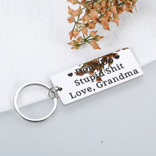 Load image into Gallery viewer, Funny Birthday Christmas Gifts for Grandson Granddaughter from Grandma Don&#39;t Do Stupid Keychain To Grandchildren Stocking Stuffers for Teen Boys Girls Gag Humor Gifts from Grandma To Teens GrandKid
