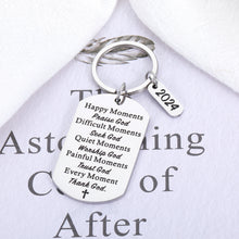 Load image into Gallery viewer, Baptism Gifts for Women Men Christian Bible Verse Religious Gift for Friends Faith Keychain 2024 Graduation Gift for Him Her High School Student Son Daughter Birthday First Communion Gift for Girl Boy
