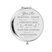 Load image into Gallery viewer, Christmas Stocking Stuffers for Women Men Religious Christian Bible Verse Compact Makeup Mirror for Women Faith Baptism Graduation Xmas Gift for Her Teen Girls Daughter Friends Coworker Boss Lady
