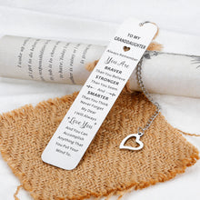 Load image into Gallery viewer, Granddaughter Gifts from Grandma to Granddaughter Bookmark Reading Gifts for Teen Girls Birthday Graduation Valentines Christmas Stocking Stuffers for Granddaughter Family First Granddaughter Gifts
