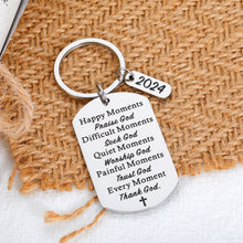 Load image into Gallery viewer, Baptism Gifts for Women Men Christian Bible Verse Religious Gift for Friends Faith Keychain 2024 Graduation Gift for Him Her High School Student Son Daughter Birthday First Communion Gift for Girl Boy
