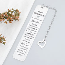 Load image into Gallery viewer, Granddaughter Gifts from Grandma to Granddaughter Bookmark Reading Gifts for Teen Girls Birthday Graduation Valentines Christmas Stocking Stuffers for Granddaughter Family First Granddaughter Gifts
