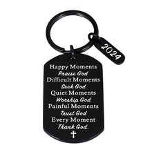 Load image into Gallery viewer, Baptism Gifts for Women Men Christian Bible Verse Religious Gift for Friends Faith Keychain 2024 Graduation Gift for Him Her High School Student Son Daughter Birthday First Communion Gift for Girl Boy
