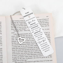 Load image into Gallery viewer, Granddaughter Gifts from Grandma to Granddaughter Bookmark Reading Gifts for Teen Girls Birthday Graduation Valentines Christmas Stocking Stuffers for Granddaughter Family First Granddaughter Gifts
