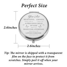 Load image into Gallery viewer, Christmas Stocking Stuffers for Women Men Religious Christian Bible Verse Compact Makeup Mirror for Women Faith Baptism Graduation Xmas Gift for Her Teen Girls Daughter Friends Coworker Boss Lady

