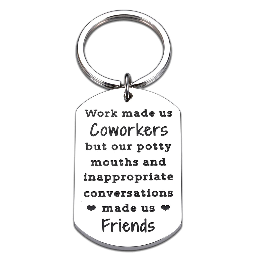 Coworker Gift for Women Work Bestie Keychain Employee Appreciation Friendship Gift Colleague Friends Going Away Leaving Gifts for Coworker to Friends Birthday Work Made Us Coworkers Gift