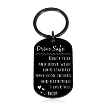 Load image into Gallery viewer, Drive Safe Keychain Christmas Socking Stuffers for Teen Boys Girls Son Daughter from Mom New Driver Gifts Birthday Gifts for Step Son Graduation Gifts Anniversary Valentine&#39;s Day Gifts for Men
