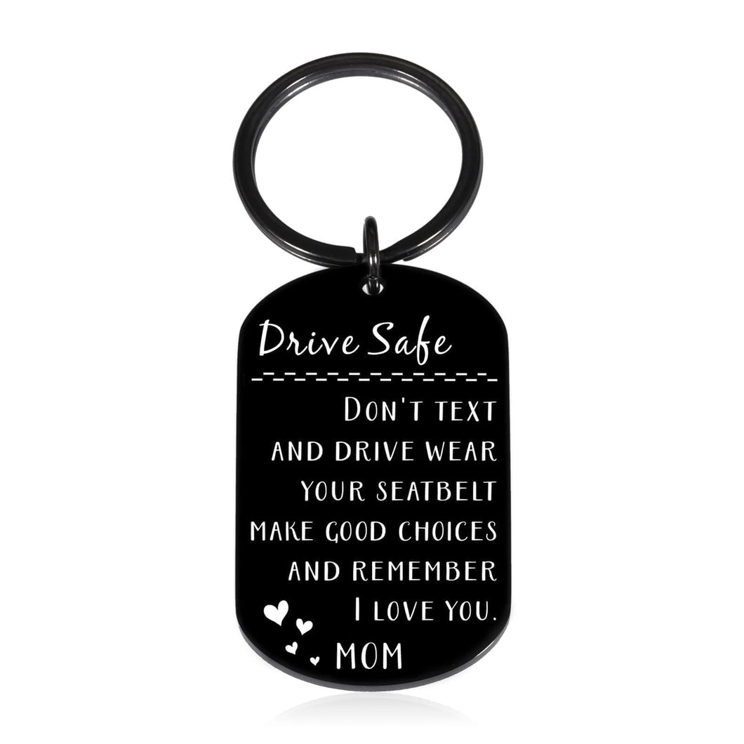 Drive Safe Keychain Christmas Socking Stuffers for Teen Boys Girls Son Daughter from Mom New Driver Gifts Birthday Gifts for Step Son Graduation Gifts Anniversary Valentine's Day Gifts for Men