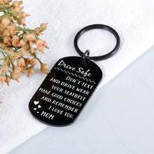 Load image into Gallery viewer, Drive Safe Keychain Christmas Socking Stuffers for Teen Boys Girls Son Daughter from Mom New Driver Gifts Birthday Gifts for Step Son Graduation Gifts Anniversary Valentine&#39;s Day Gifts for Men
