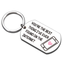 Load image into Gallery viewer, Christmas Gift for Boyfriend Funny 1 Year Gifts for Girlfriend Couple Anniversary Keychains for Him Her Birthday Valentine&#39;s Day Presents for Wife Husband Best Friends Keychain Cute Online Dating Gift
