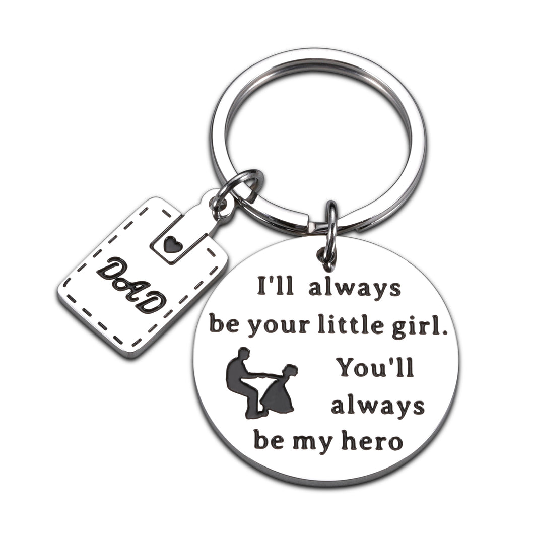 Fathers Day Gift Keychain for Dad Step Father in Law from Kids Daughter Dad Birthday Christmas Gifts for Men Him Papa Valentines Thanksgiving Present from Girls to Daddy Stepdad Keyring