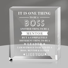 Load image into Gallery viewer, Boss Mentor Leader Appreciation Gifts Boss Day Gift for Men Women Acrylic Keepsake Paperweight for Boss Friend Lady Birthday Christmas Retirement Thank You Work Gift Female Male From Employee Coworker
