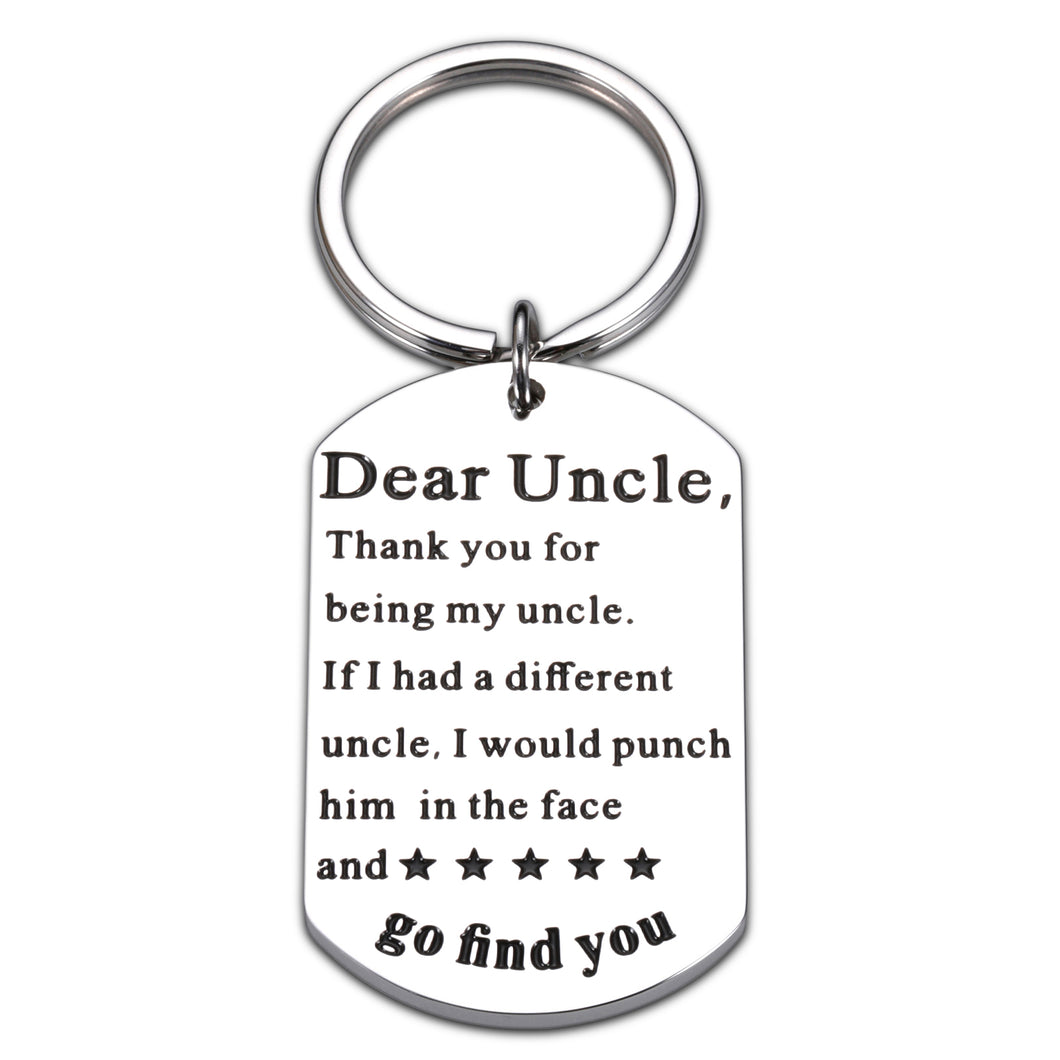 Family Uncle Gift Keychain for Him Mens Birthday Stocking Stuffers Christmas Gifts for New First Time Uncle Funcle from Brother Sister Niece Nephew Kids to Uncles Guncles Fathers Day Keyring