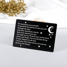 Load image into Gallery viewer, Gifts for Husband Boyfriend Him Her Engraved Wallet Insert for Anniversary Husband Birthday Card Gifts for Boyfriend Hubby Gifts from Girlfriend Wife Valentines Day Metal Wallet Card Stocking Stuffers

