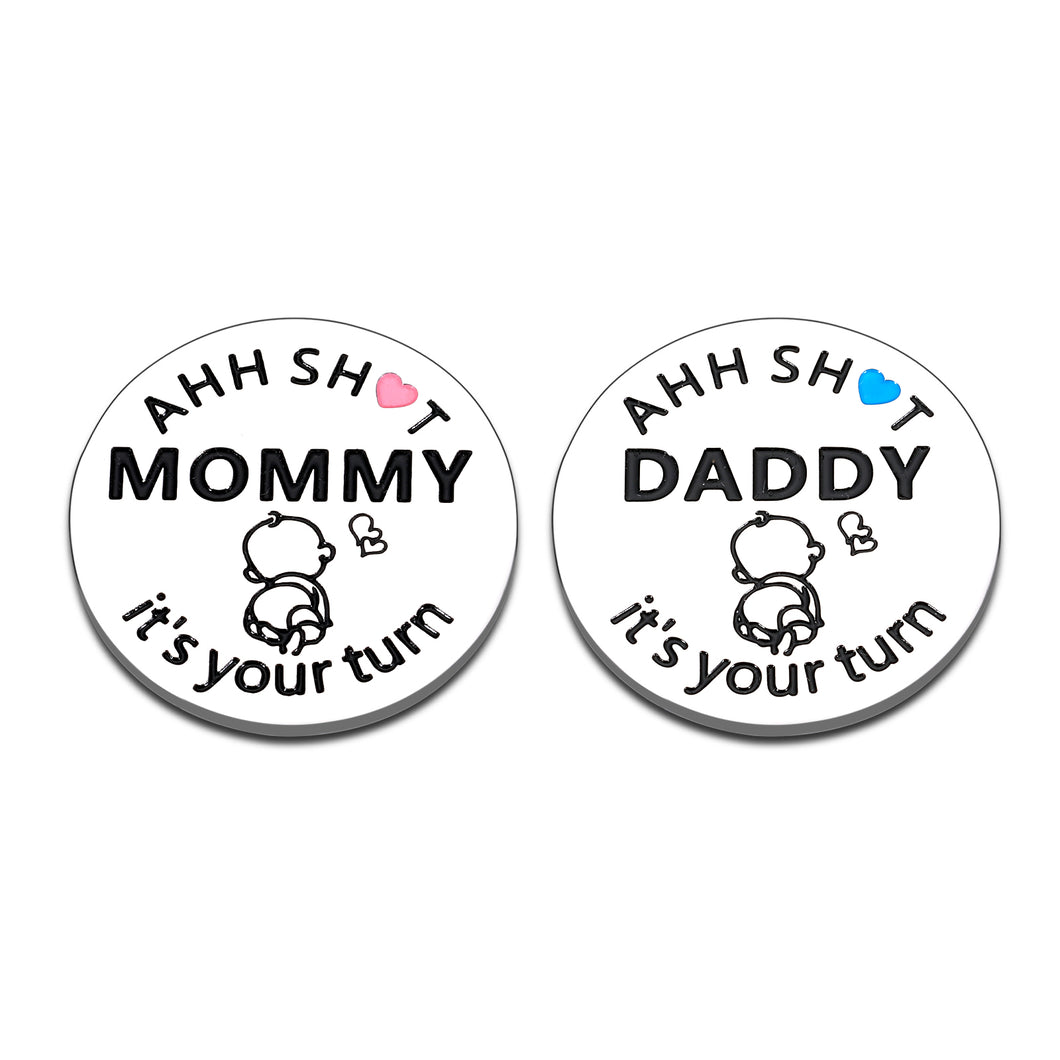 Baby Decision Coin for New Mom Dad Baby Pregnancy Gifts Parent to Be Gifts for Women Men Christmas Stocking Stuffer Birthday Gift for Newborn Boy Girl First Time Fathers Mothers Day Gift Double-Sided