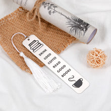 Load image into Gallery viewer, Book Lovers Gifts Book Mark with Tassel for Book Lovers Coffee Lovers Bookmarks for Women Men Best Friends Teacher Daughter Bookworms Book Readers Birthday Christmas Book Club Gifts Stocking Stuffers
