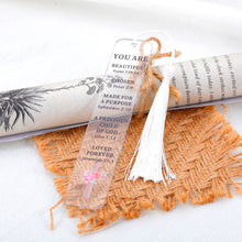 Load image into Gallery viewer, Inspirational Christian Bookmark Gifts for Women Bible Verse Acrylic Bookmark for Girls Daughter Sister Christmas Stocking Stuffer Birthday Baptism Religious Church Gifts for Female Friend Book Lover
