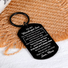 Load image into Gallery viewer, Christmas Gifts for Teen Boys Son, Stocking Stuffers Inspirational Keychain for Son, Valentine&#39;s Day Gifts for Son from Mom, Birthday Gifts for Son in Law Stepson, Graduation Gift for Him Son from Mom
