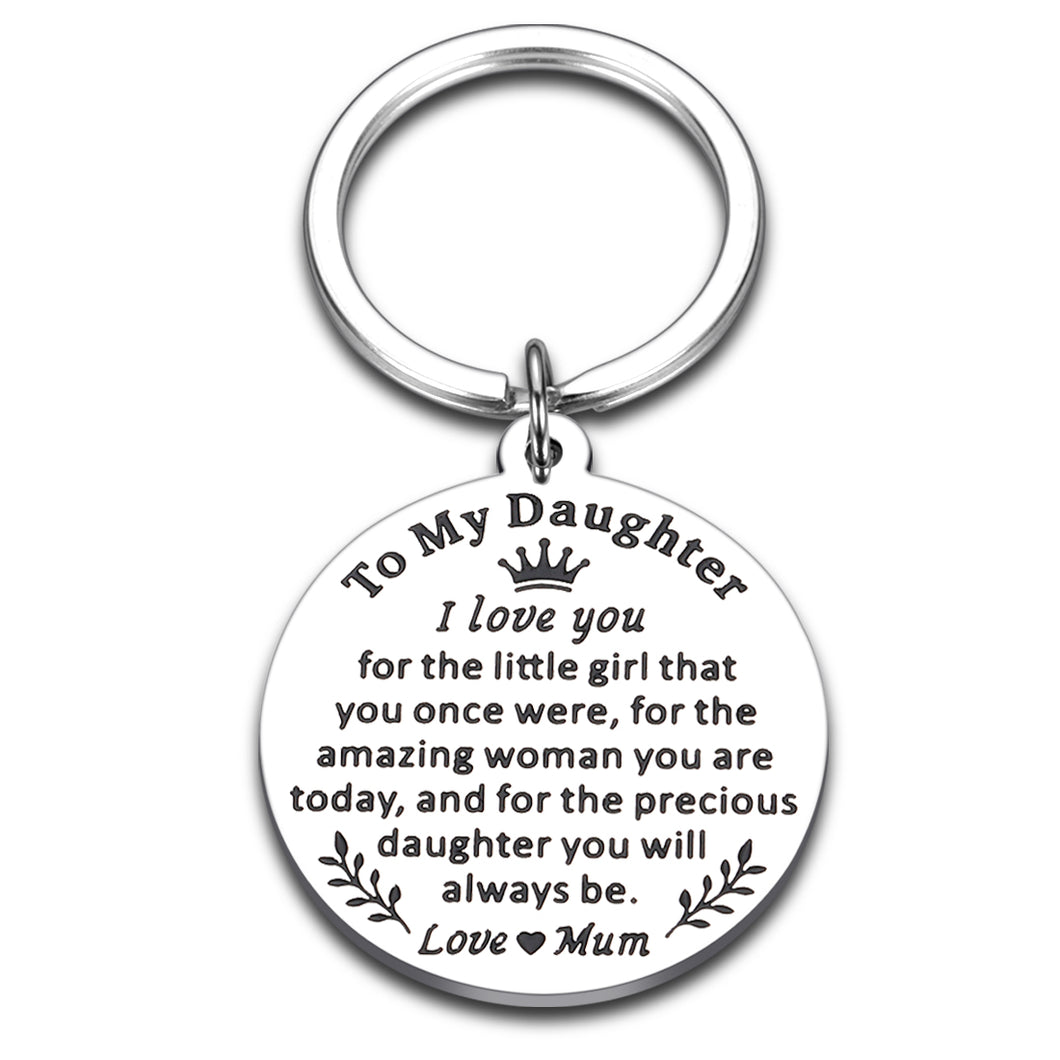 Christmas Stocking Stuffer for Daughter Gift Inspirational Keychain for Daughter from Mom, Valentine's Day Gifts for Teen Girls, Graduation Gifts for Her, Birthday Gifts for Daughter in Law Adult