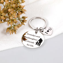 Load image into Gallery viewer, Grandpa Gifts Key Chain for Grandpa Christmas Birthday Gifts for Grandpa Daddy New Grandpa Granddaughter Gift Ideas for Fathers Day Family Gifts for Grandfather Dad Retirement Stocking Stuffers
