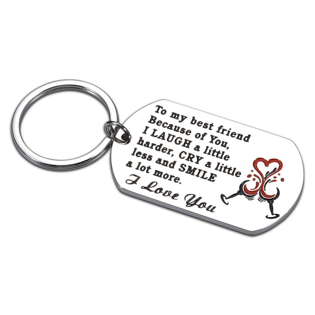 Best Friend Birthday Gifts for Women Mens Keychain Christmas Stocking Stuffers Friendship Gifts for Male Female Friends Bestie BFF Wedding Thank you Graduation Present for Him Her Coworkers Colleagues