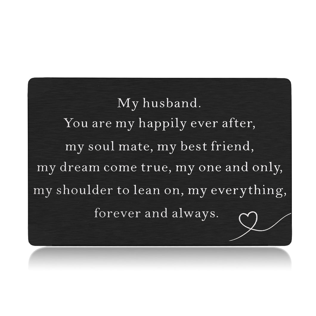 Husband Birthday Christmas Gifts for Him Men Wallet Card for Wedding Anniversary Valentines Fathers Day Present for Husband Boyfriend from Wife Girlfriend Mens Stoking Stuffers You Are My Everything
