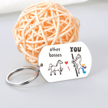 Load image into Gallery viewer, Funny Boss Day Gifts Keychain for Men, Boss Lady Gifts for Women Office, Gifts for Bosses Female Male Leaving, Coworker Employee Appreciation Gift for Mentor Manager Supervisor Leader Retirement
