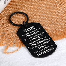 Load image into Gallery viewer, Christmas Gifts for Son from Mom, Stocking Stuffers Birthday Gifts for Teen Boys, Inspirational Keychain for Son, Graduation Gifts for Him, Valentine&#39;s Day Motivational Gift for Son in Law Stepson
