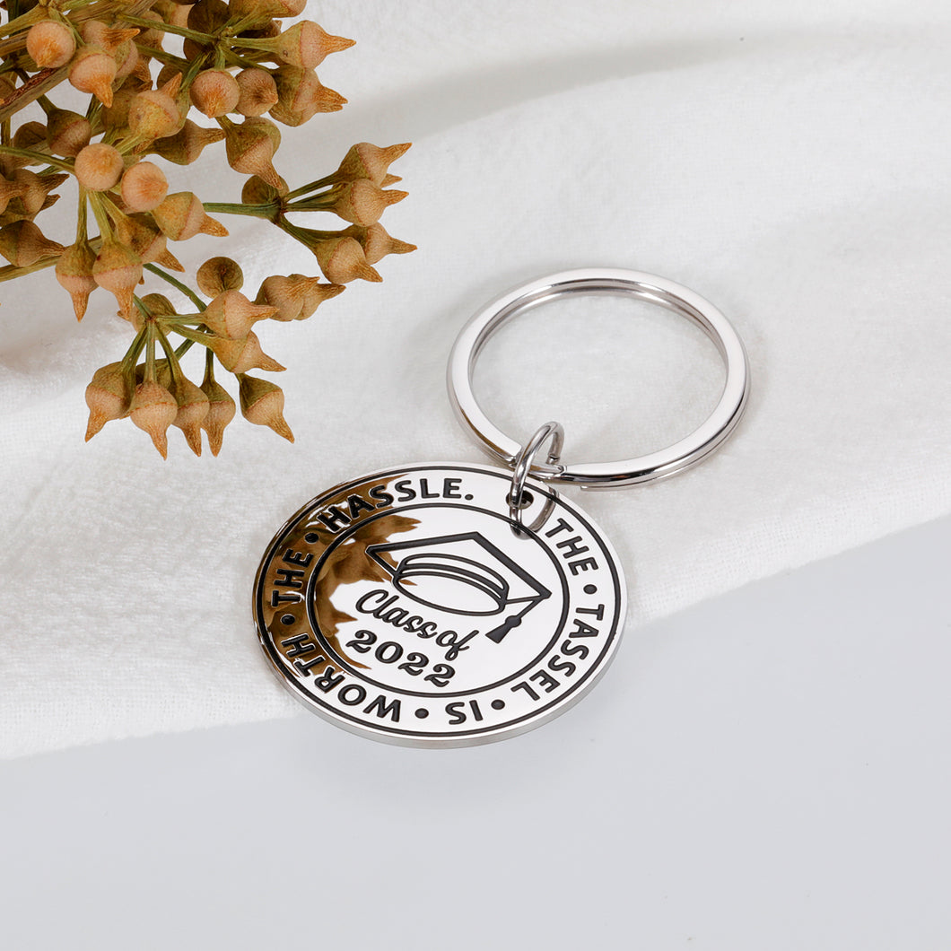 Class of 2022 Graduation Gifts for Him Her Senior 2022 High School College Graduation Gifts for Boys Girls Grad 8th Grade PhD Graduation Gifts for Son Daughter The Tassel is Worth The Hassle Keychain