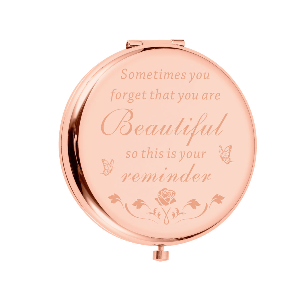 Compact Makeup Mirror Christmas Birthday Gifts for Women Daughter Girl Stocking Stuffers Thanksgiving Valentine's Day for Mom Wife Girlfriend Inspirational Gift for Her Best Friend Sister Nurse Female