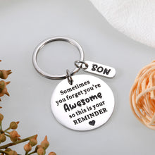 Load image into Gallery viewer, Christmas Stocking Stuffers for Teen Boys Gifts, Inspirational Keychain for Son, Valentine&#39;s Day Gifts for Son from Mom, Birthday Gifts for Son in Law Adults, Graduation Gift for Son from Dad

