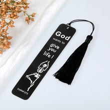Load image into Gallery viewer, Funny Skull Skeleton Bible Verse Bookmark for Book Lover Christmas Stocking Stuffer Gift for Teen Boy Girl Son Daughter Christian Scripture Gifts for Women Men Friends Birthday Present Double Side
