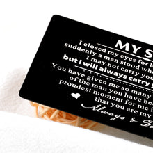 Load image into Gallery viewer, Mens Wallet Card Stocking Stuffer Gifts for Christmas Birthday Gifts for Teen Boys Adult Son in Law Gifts from Mom Dad to My Son Wedding Graduation Gifts for Step Son Kids Valentines Day Proud of You
