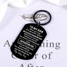 Load image into Gallery viewer, Christmas Stocking Stuffers for Son, Inspirational Keychain for Kids Teen Boys Gifts, Valentine&#39;s Day Gifts for Son from Mom, Birthday Gifts from Dad to Son, Graduation Gifts for Son in Law Stepson
